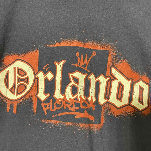 ORLANDO FLORIDA MEN BLUE TEE SHIRT SIZE LARGE 100%‎ COTTON - Picture 2 of 5